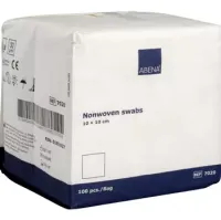 Nonwoven kompres, ABENA, 4-lags, 10x10cm, hvid, nonwoven, usteril, engangs