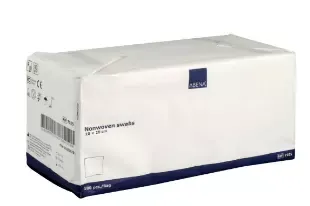 Nonwoven kompres, ABENA, 4-lags, 10x20cm, hvid, nonwoven, latexfri, usteril,